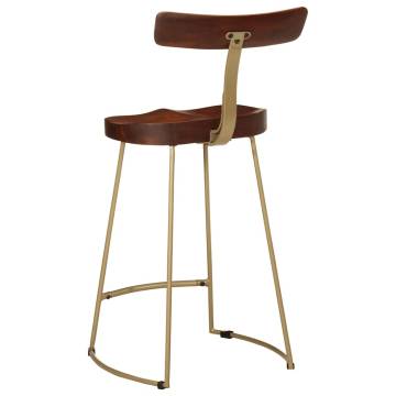 Stylish Bar Stools 2 pcs - Solid Mango Wood Design