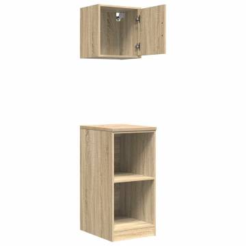 Garage Cabinets 2 pcs Sonoma Oak Engineered Wood | HipoMarket