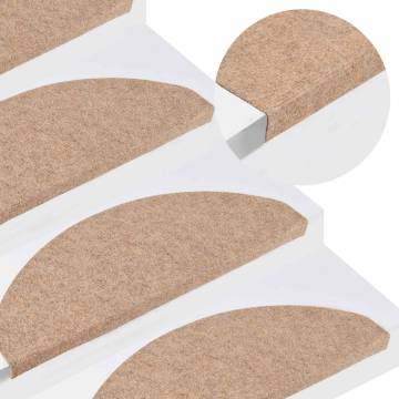 Stair Mats Self-adhesive 30 pcs Beige | Safe & Stylish