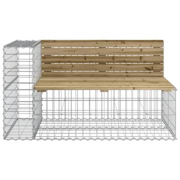 Garden Bench with Gabion Basket - Durable Pinewood Design