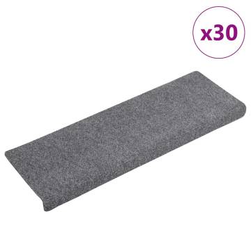 Stair Mats Self-Adhesive - 30 pcs Light Grey | HipoMarket