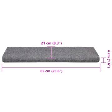 Stair Mats Self-Adhesive - 30 pcs Light Grey | HipoMarket