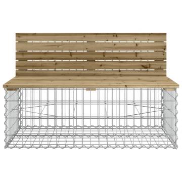 Garden Bench with Gabion Basket - Durable Pinewood Design