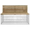 Garden Bench with Gabion Basket - Durable Pinewood Design