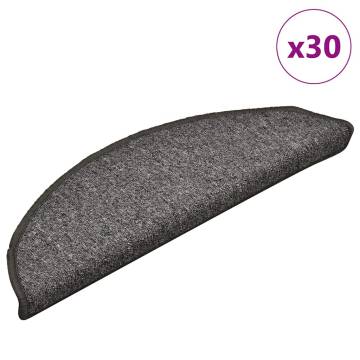 Stair Mats 30 pcs Dark Grey 56x17x3 cm - Non-Slip Protection