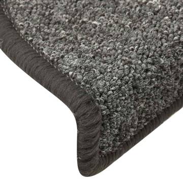 Stair Mats 30 pcs Dark Grey 56x17x3 cm - Non-Slip Protection