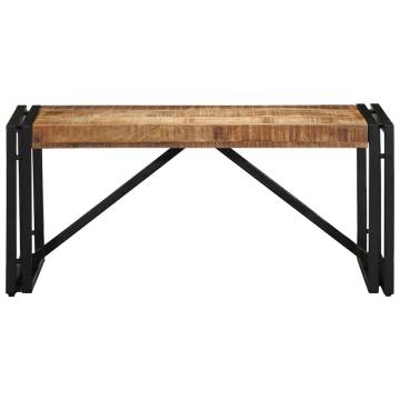 Stylish Coffee Table 80x40 cm - Solid Mango Wood & Iron Frame