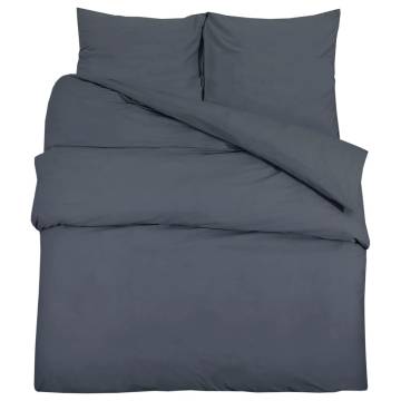 Duvet Cover Set Anthracite 155x220 cm Cotton | Hipomarket