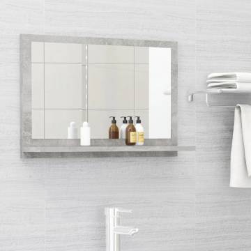 Bathroom Mirror Concrete Grey - Modern Design | HipoMarket UK