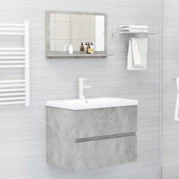 Bathroom Mirror Concrete Grey - Modern Design | HipoMarket UK