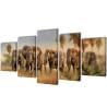 Canvas Wall Print Set Elephants 200 x 100 cm Size 200 x 100 cm Quantity in Package 1 Type of print elephant 