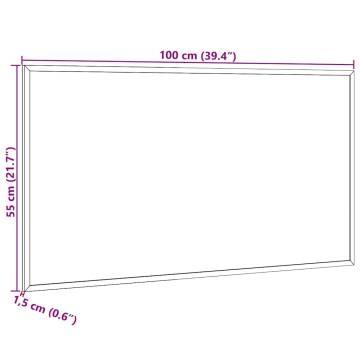 Magnetic Whiteboard with Solid Pine Frame - 100x55 cm