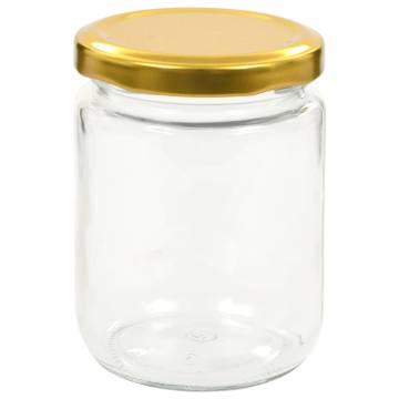 Glass Jam Jars with Gold Lid - 96 pcs 230 ml | HipoMarket UK