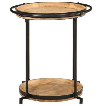 Elegant Side Table Ø55x60 cm Solid Wood Mango - Unique Design