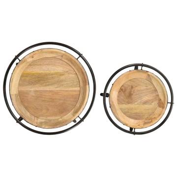 2 Piece Solid Wood Mango Side Table Set | Trendy & Durable