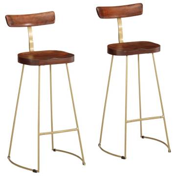 Bar Stools 2 pcs Solid Wood Mango - Modern Design