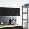 Garage Wall Cabinets - 2 pcs Black Engineered Wood | Hipo Market