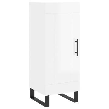 Stylish Highboard High Gloss White - 34.5x34x180 cm