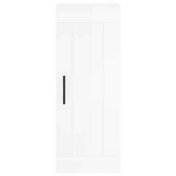 Stylish Highboard High Gloss White - 34.5x34x180 cm