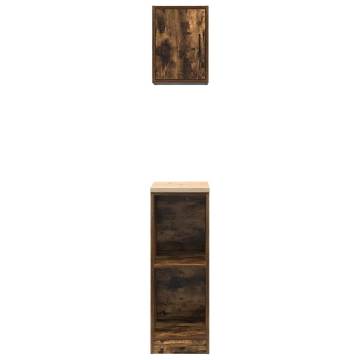 Garage Cabinets - 2 pcs Smoked Oak Engineered Wood | HipoMarket