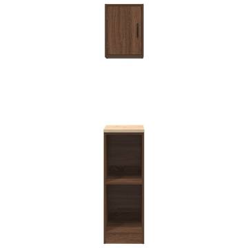 Garage Cabinets 2 pcs Brown Oak Engineered Wood | HipoMarket