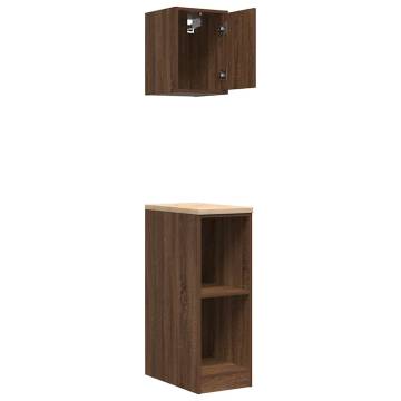 Garage Cabinets 2 pcs Brown Oak Engineered Wood | HipoMarket