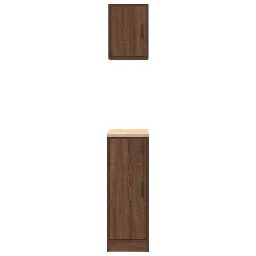 Garage Cabinets 2 pcs Brown Oak Engineered Wood | HipoMarket