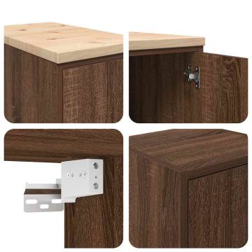 Garage Cabinets 2 pcs Brown Oak Engineered Wood | HipoMarket