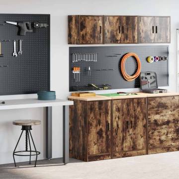 Garage Cabinets 2 pcs Smoked Oak | Durable Storage Solution