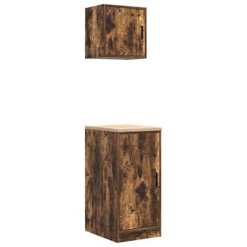 Garage Cabinets 2 pcs Smoked Oak | Durable Storage Solution