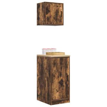 Garage Cabinets 2 pcs Smoked Oak | Durable Storage Solution