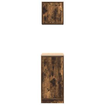 Garage Cabinets 2 pcs Smoked Oak | Durable Storage Solution