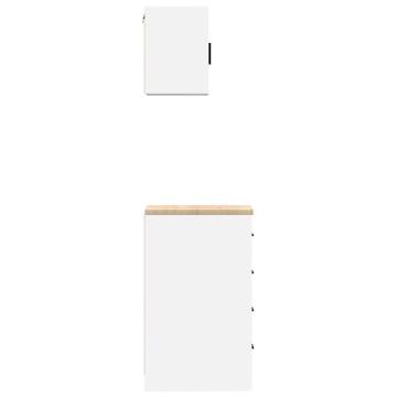 Garage Cabinets 2 pcs White Engineered Wood | HipoMarket UK