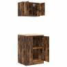 Garage Cabinets 2 pcs Smoked Oak Engineered Wood | HipoMarket