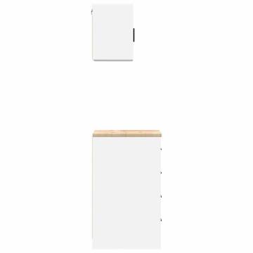 Garage Cabinets 2 pcs - White Engineered Wood | Hipo Market