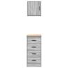 Garage Cabinets 2 pcs - Grey Sonoma Engineered Wood | Hipo Market