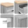 Garage Cabinets 2 pcs - Grey Sonoma Engineered Wood | Hipo Market