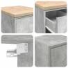 Garage Cabinets 2 pcs - Concrete Grey Engineered Wood