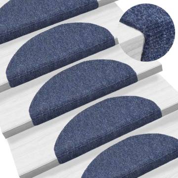 Stair Mats Self-adhesive 30 pcs Blue | HipoMarket UK