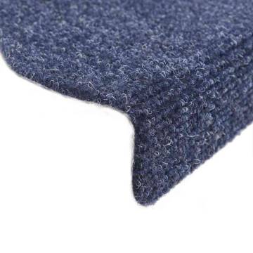 Stair Mats Self-adhesive 30 pcs Blue | HipoMarket UK