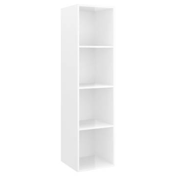 High Gloss White Wall-Mounted TV Cabinet | 37x37x142.5 cm