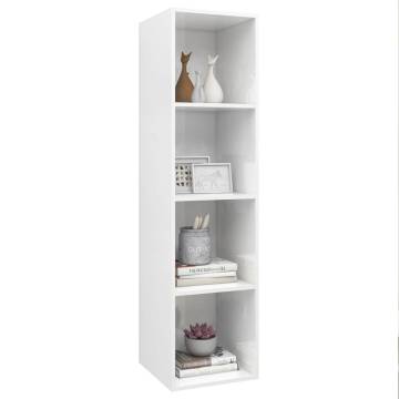 High Gloss White Wall-Mounted TV Cabinet | 37x37x142.5 cm