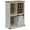 Wine Cabinet HALDEN - White Pine with Sliding Door & Racks