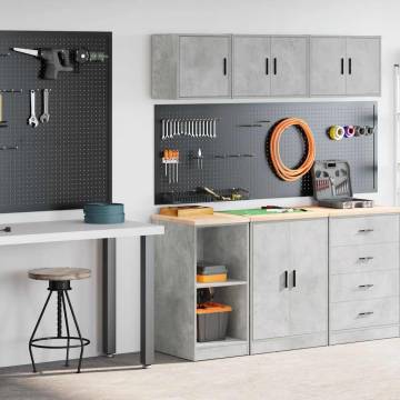 Garage Cabinets 2 pcs in Concrete Grey - Durable & Spacious