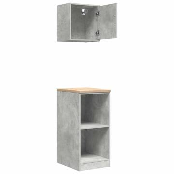 Garage Cabinets 2 pcs in Concrete Grey - Durable & Spacious