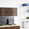 Garage Wall Cabinet - Brown Oak Engineered Wood | Hipo Market