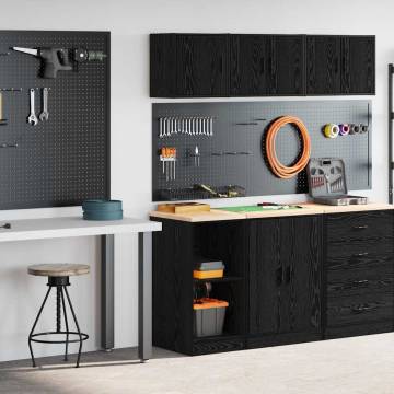 2 pcs Black Garage Cabinets - Organized Storage Solution