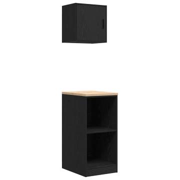 2 pcs Black Garage Cabinets - Organized Storage Solution