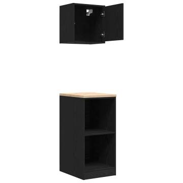 2 pcs Black Garage Cabinets - Organized Storage Solution