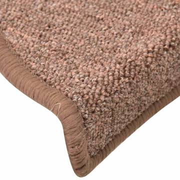 Stair Mats 30 pcs Brown 56x17x3 cm - Non-Slip & Washable